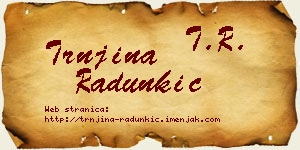 Trnjina Radunkić vizit kartica